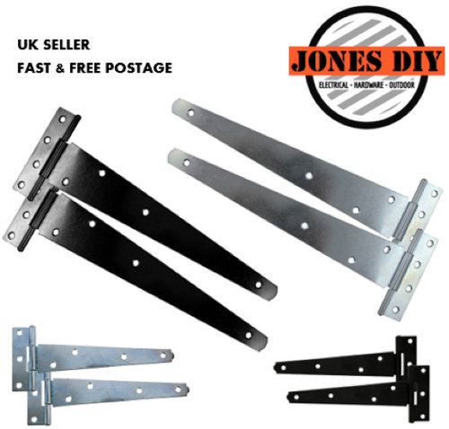 Tee hinges black galvanised - hinges,