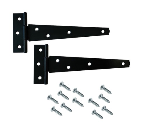 Black steel tee hinges - hinges, 200mm