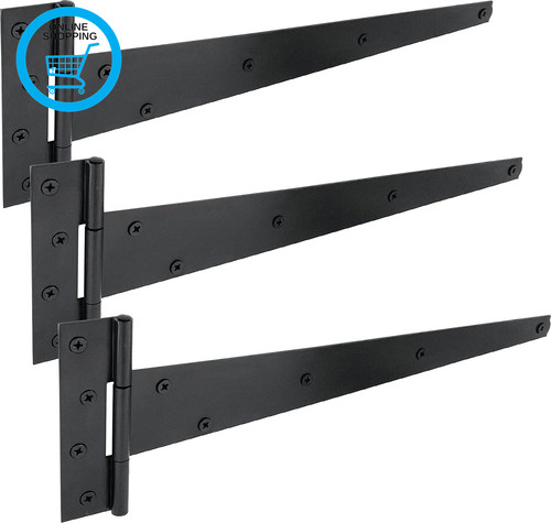 Pack black t hinges - 3, 400mm