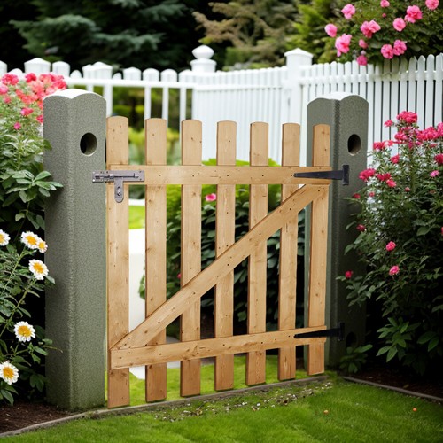 Wooden garden gate pinewood - wooden,