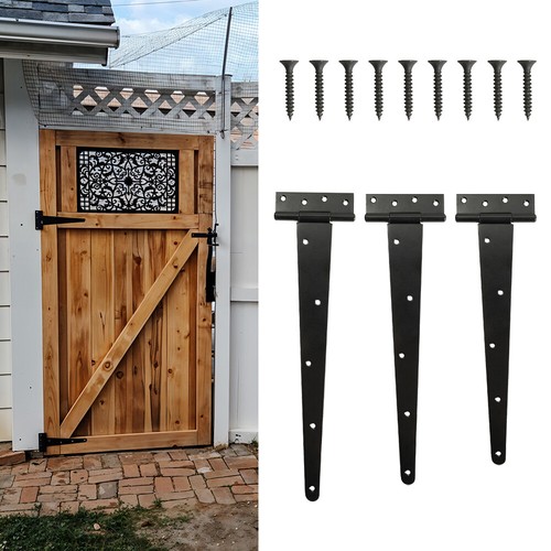 Tee hinges black galvanised - 3x,