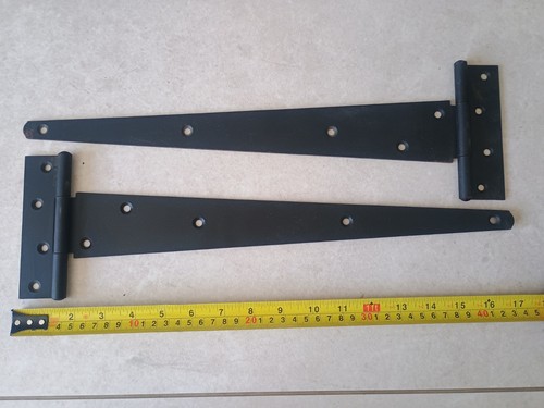 Black tee shape hinges - 2x, 40cm